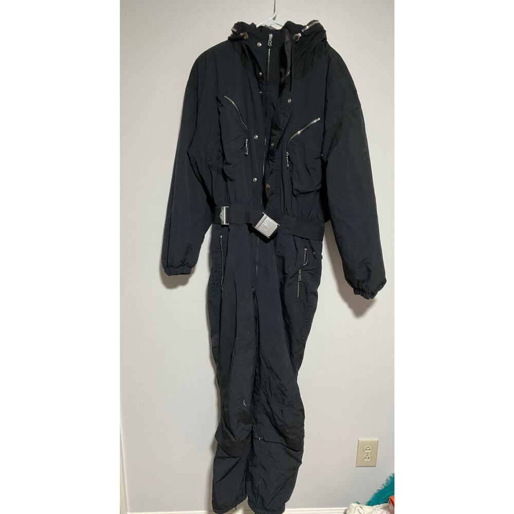 VTG LUXURY BOGNER SPORTS MENS BLACK SKI SNOW SUIT SZ 38 LONG WINTER CLOTHING